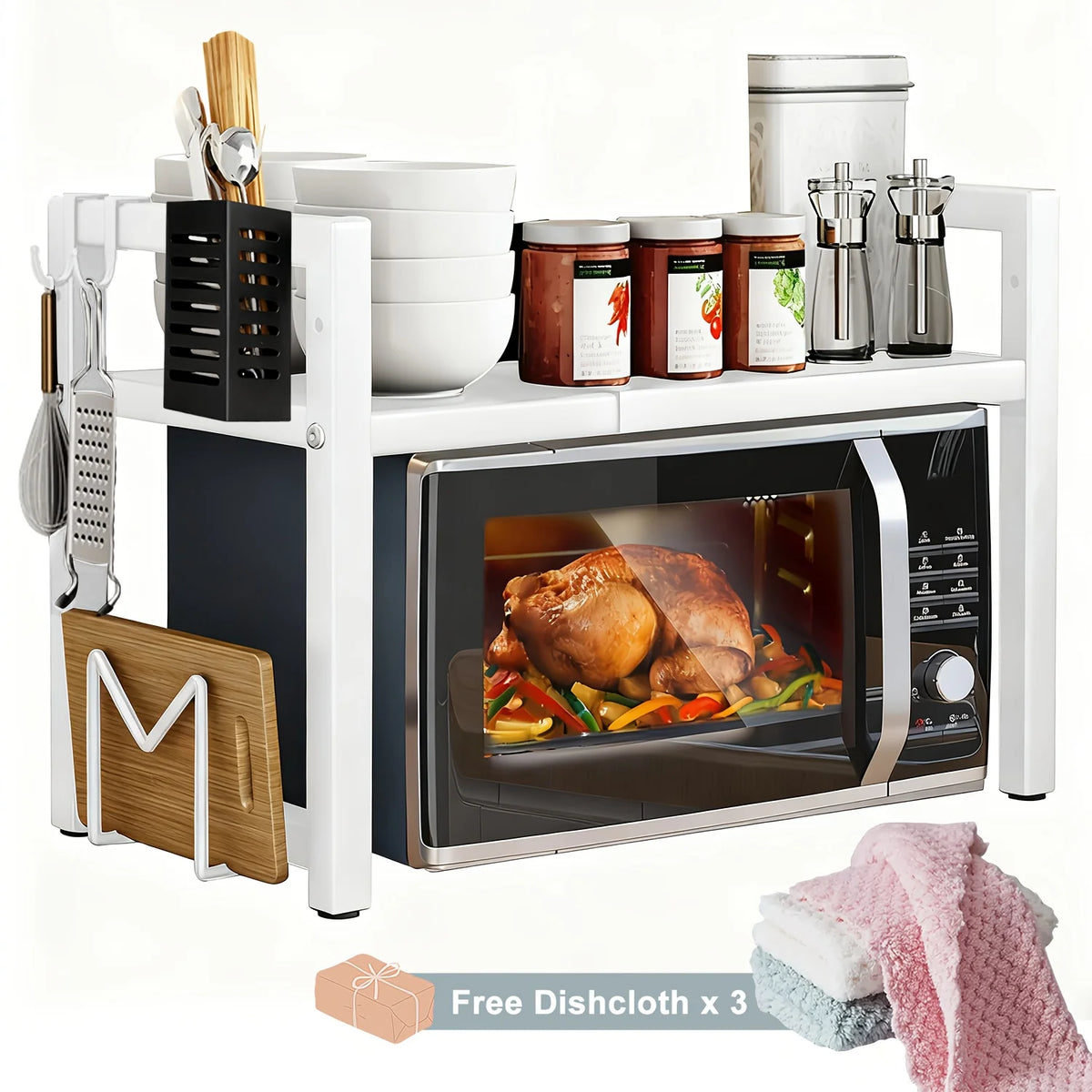 Extendable Microwave Shelf 2 Tiers