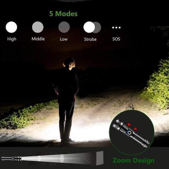 100,000 Lumen IP68 Tactical Flashlight (OLED Display)