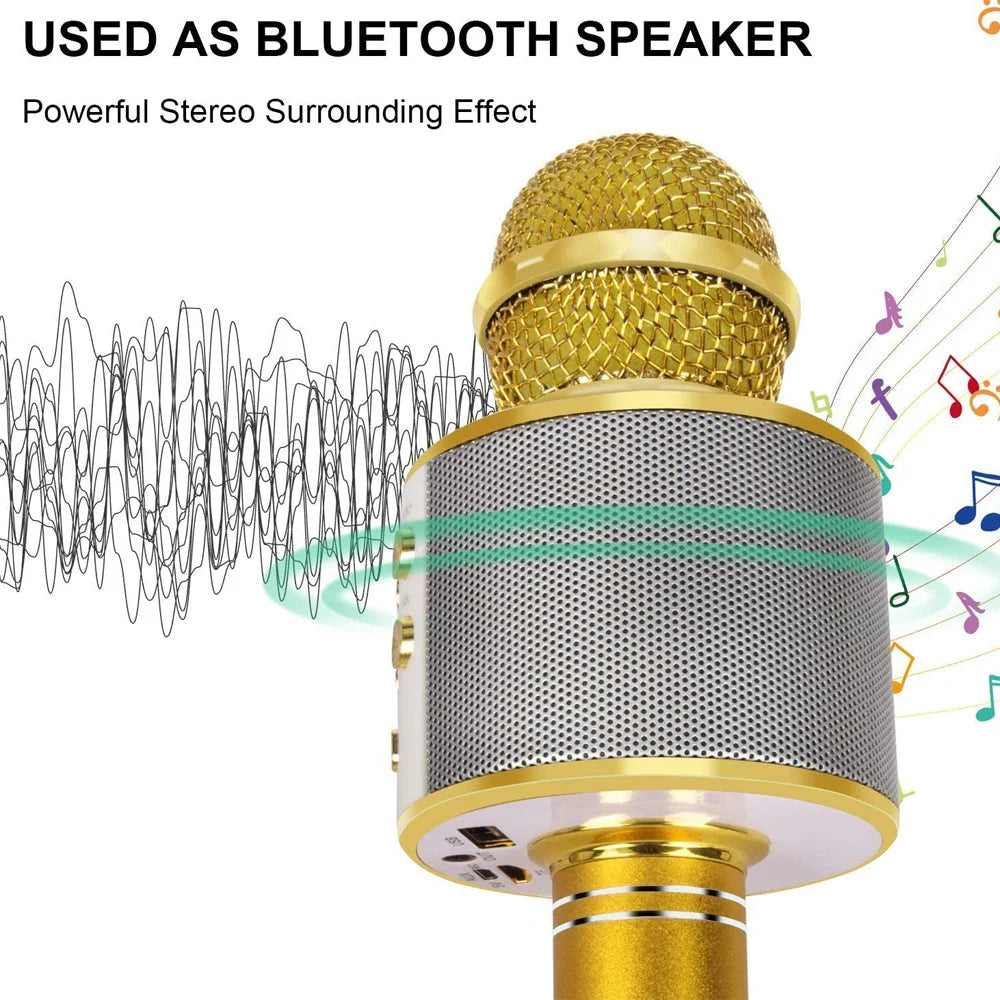 Karaoke Microphone Bluetooth Speaker & Rechargeable 1500mAh Battery