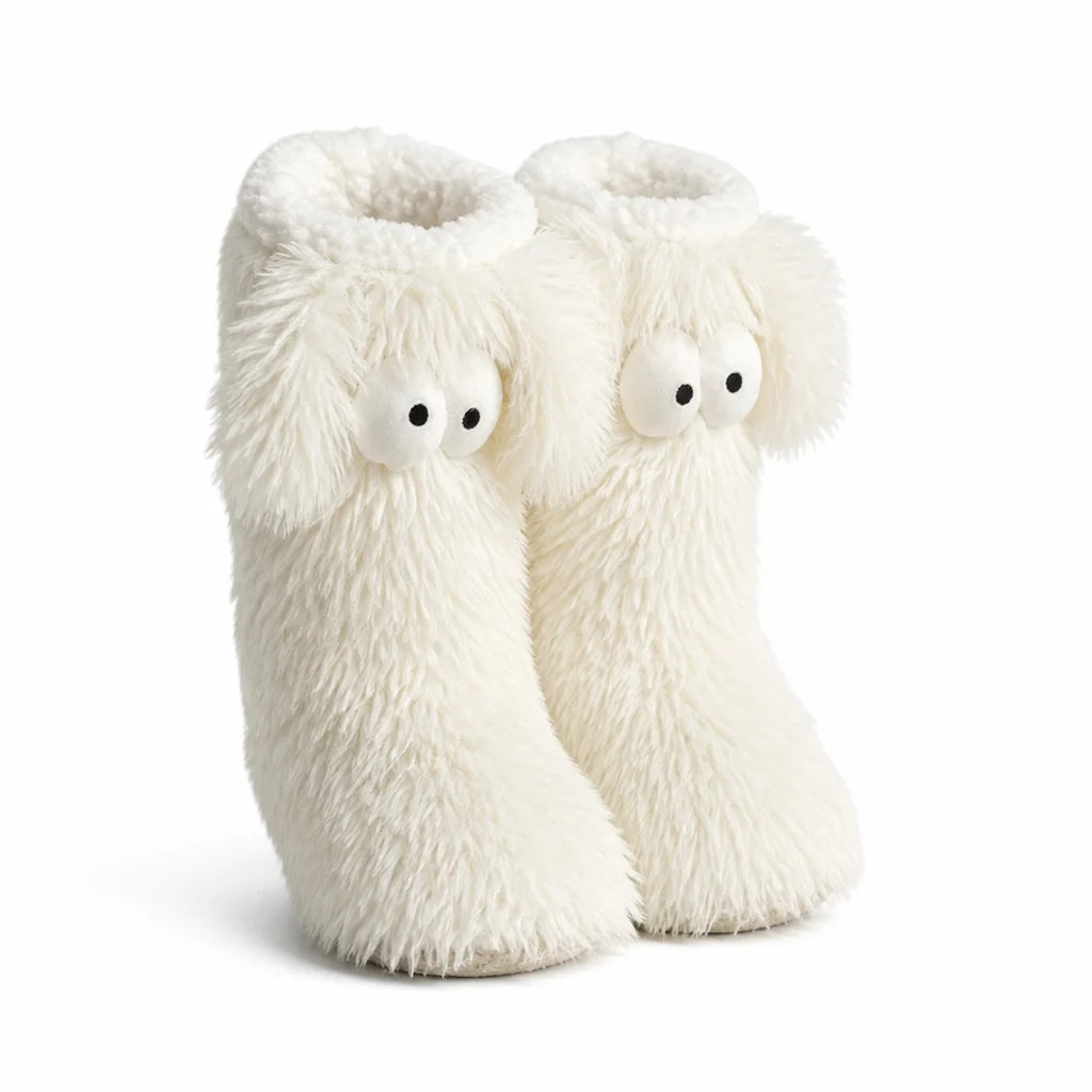 Plush, fleece-lined, non-slip house socks