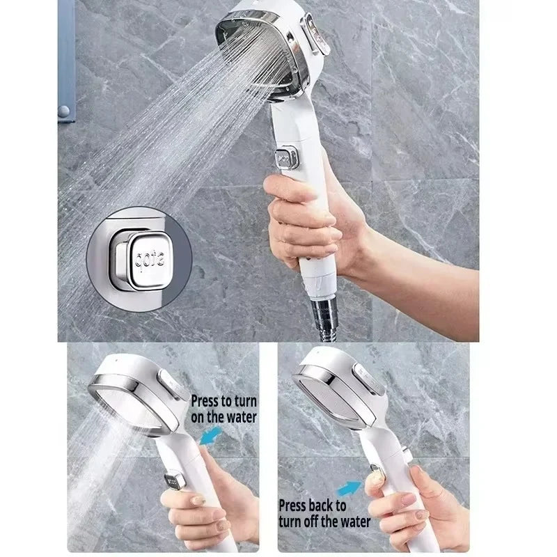 Shower Head High Pressure Water Flow Adjustable Spray Settings