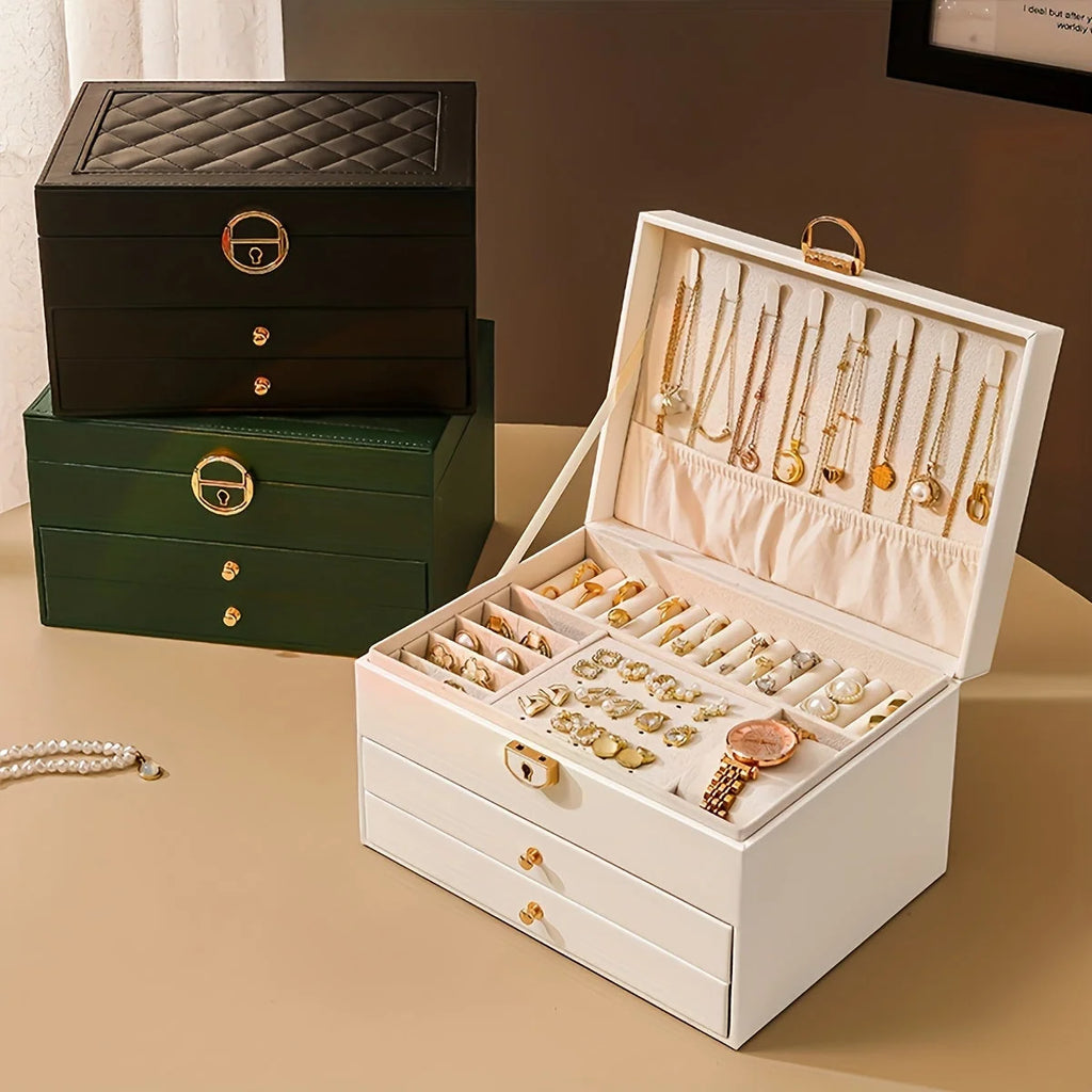 Jewelry Organizer Box Leather Travel Case
