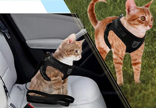 Cat Harness and Leash Escape Proof Reflective Strips
