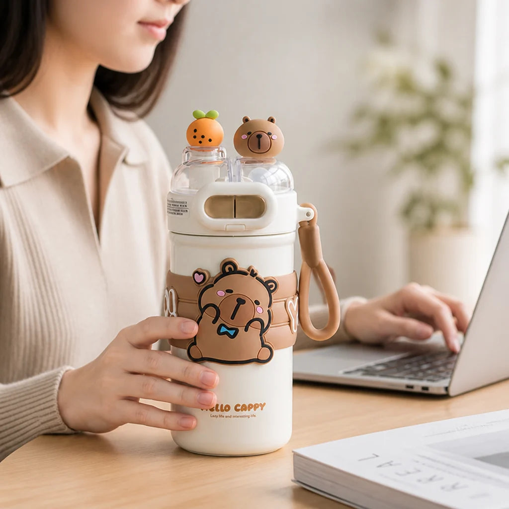 Insulated Stainless Steel Kids' Drinking Bottle with Two Compartments (520 ml)