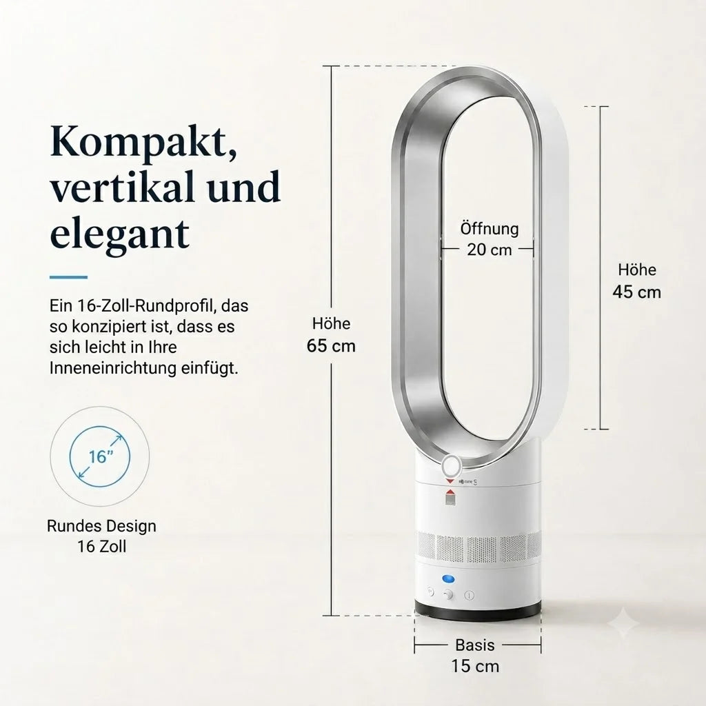 AeroLuxe Bladeless Fan Heater Tower 2-in-1