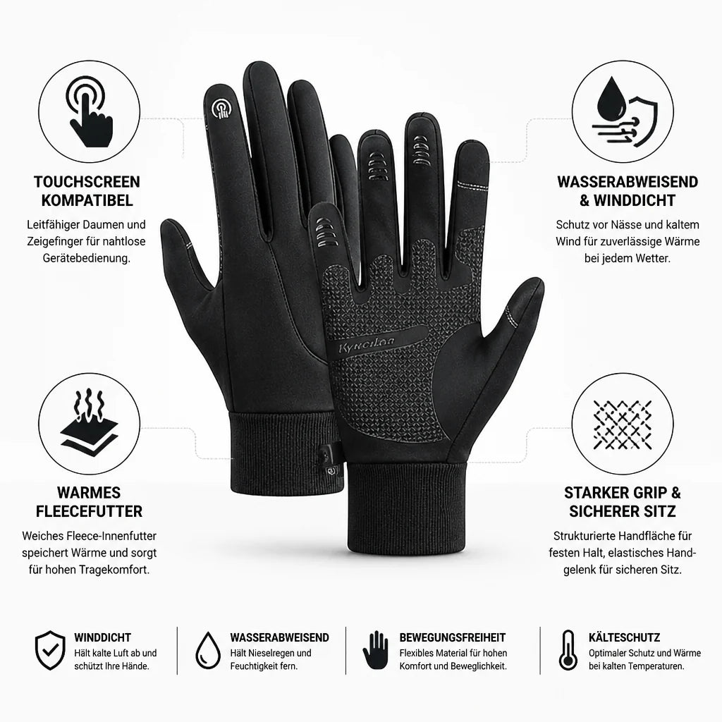 Waterproof Winter Gloves, Compatible with Touchscreens