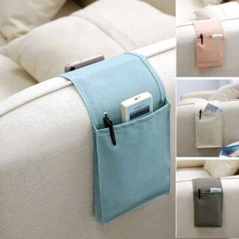 Bed Organizer Cotton Linen & Under Mattress Storage (2-Pack)