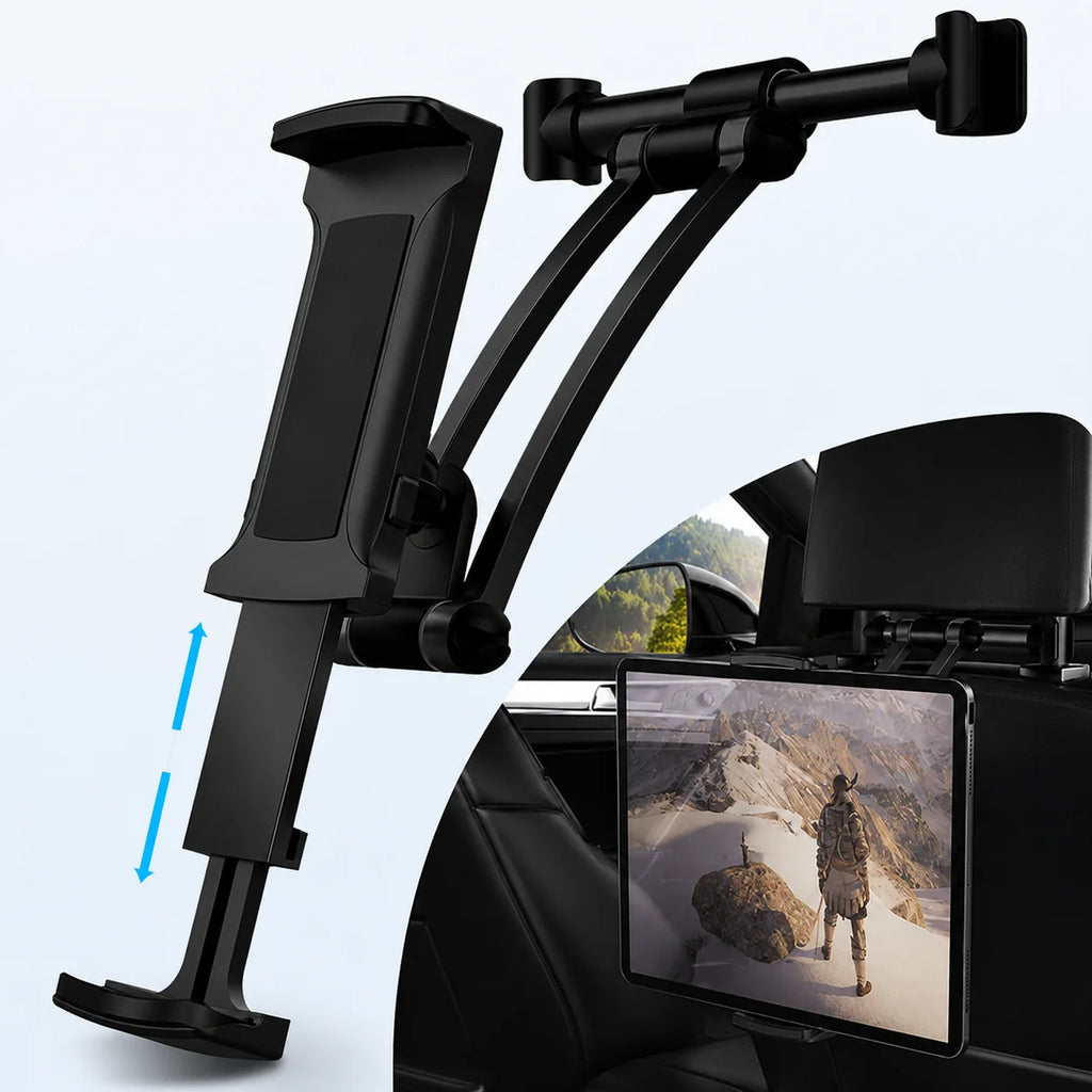 Car Headrest Mount – Aluminum for Mobile Phone & Tablet