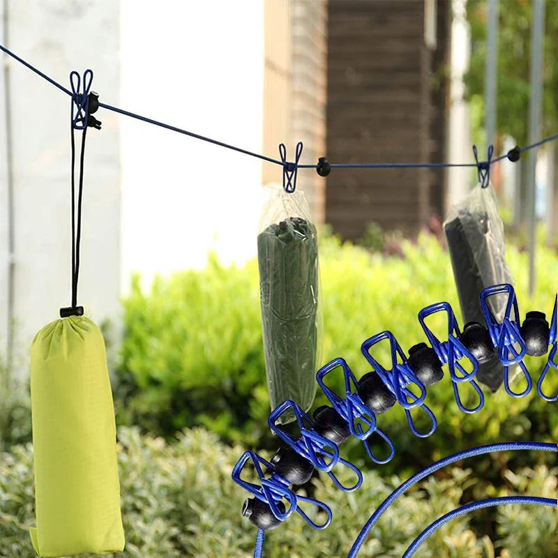 Elastic Clothesline with Clips