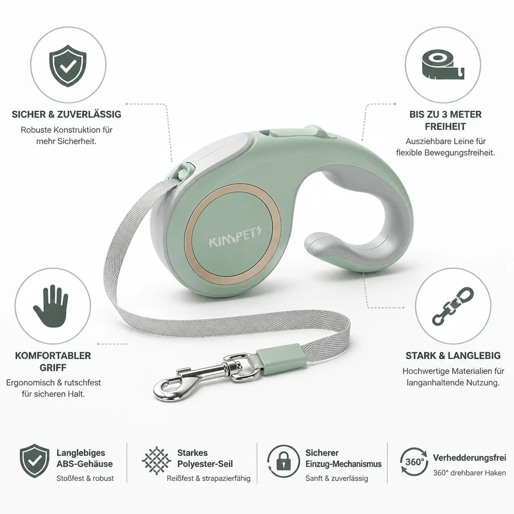 Retractable Dog Leash Non-Slip Rubber Handle (10 ft)