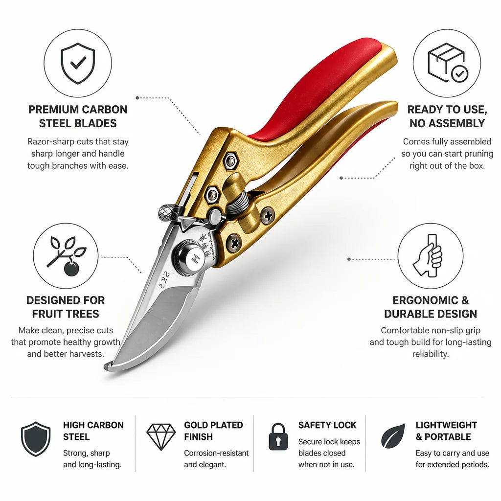 Precision Garden Shears Made of Carbon Steel (for Fruit Trees)