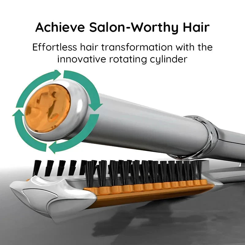 2-in-1 Rotating Hair Brush – Styling & Straightening