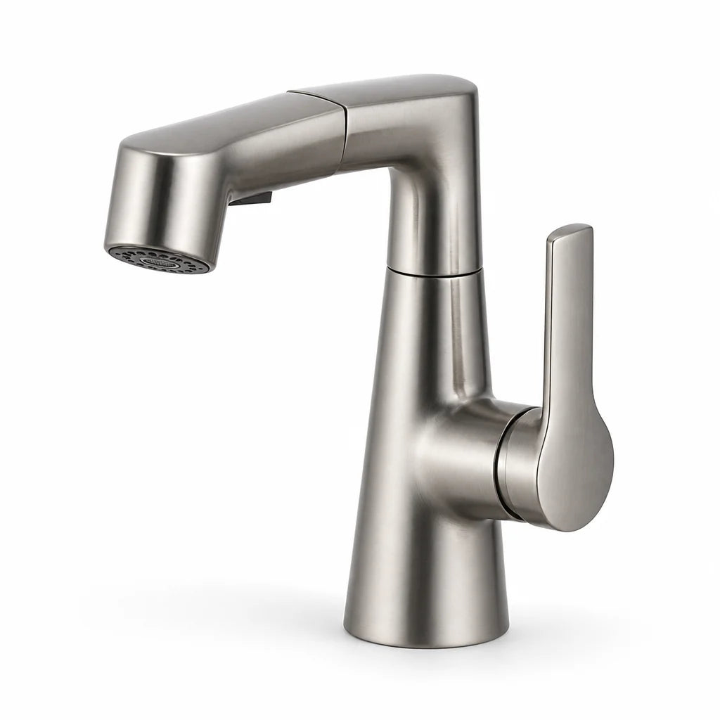 Extendable 360° Rotatable Single-Hole Faucet with Ceramic Valve