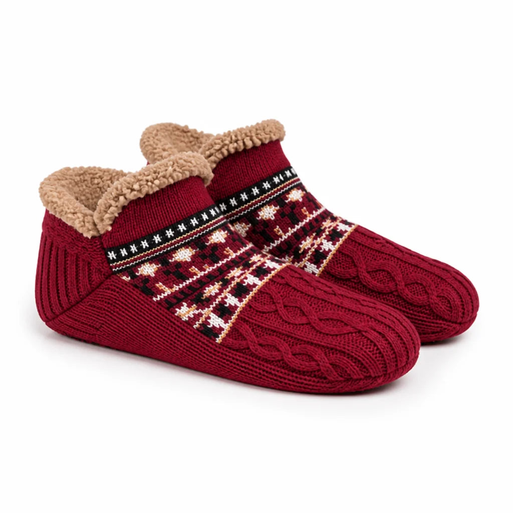 House Socks with Sherpa Lining and Non-Slip (Machine Washable)