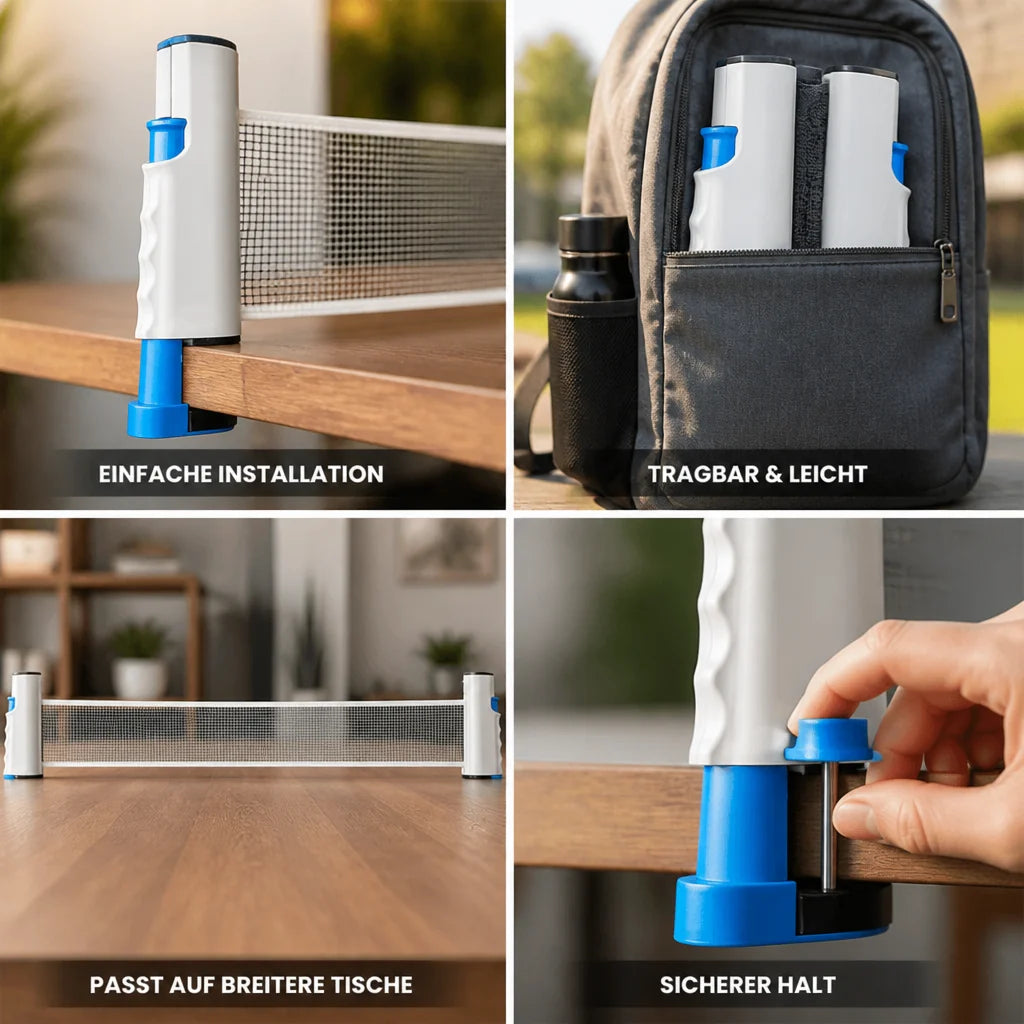 Retractable Folding Net for Table Tennis (Fits Tables up to 5 cm Thick)