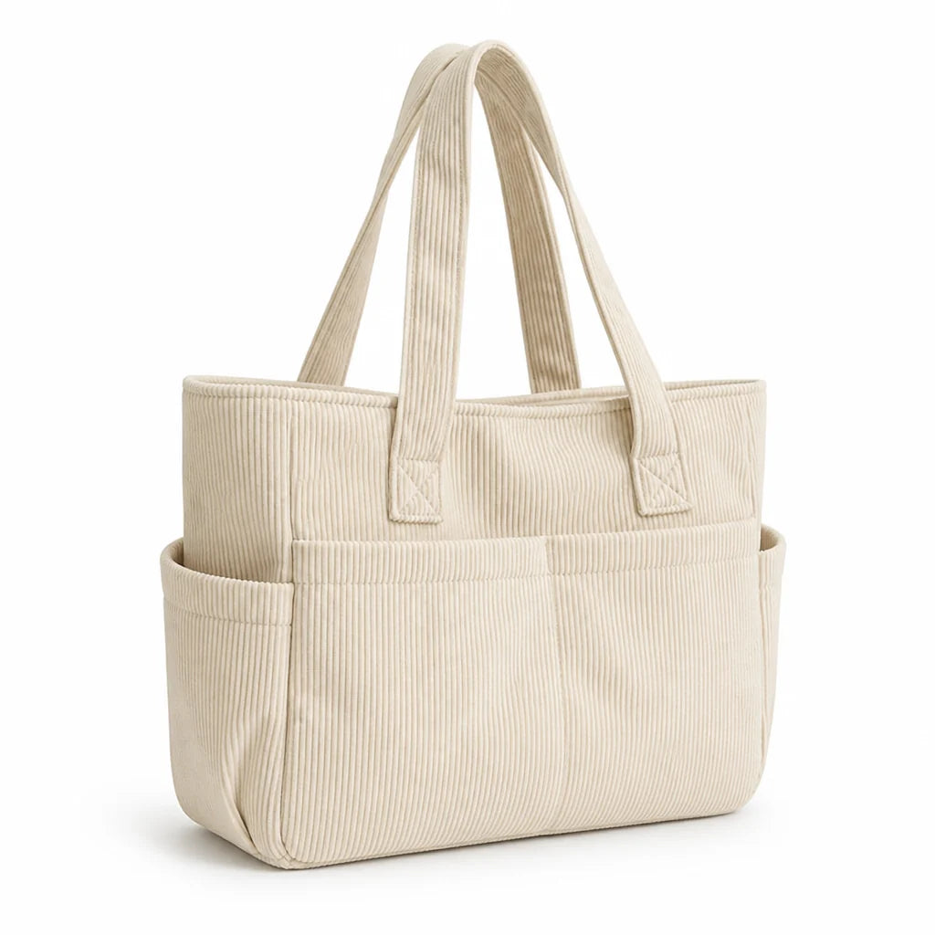 Multi-pocket shoulder bag with simple cleaning system (ergonomic handles)
