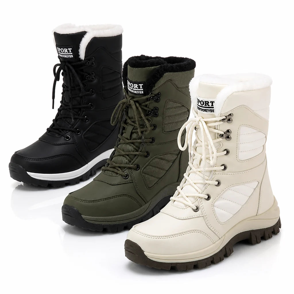 Waterproof insulated high-top snow boots