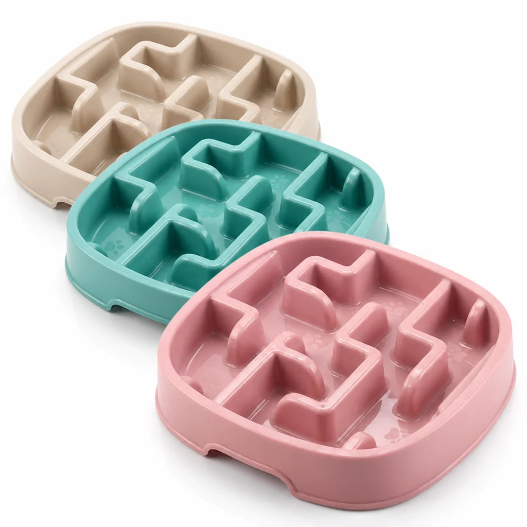 Dog Slow Feeder Bowl Labyrinth Puzzle & Non-Slip Base (Dishwasher Safe)