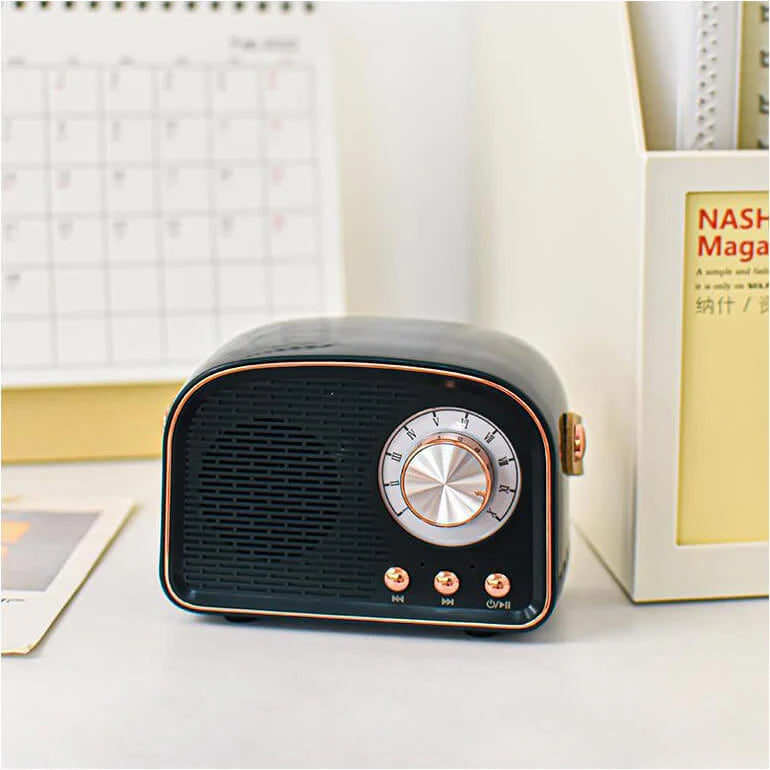 Retro Bluetooth Speaker Portable 8 Hour Battery Life