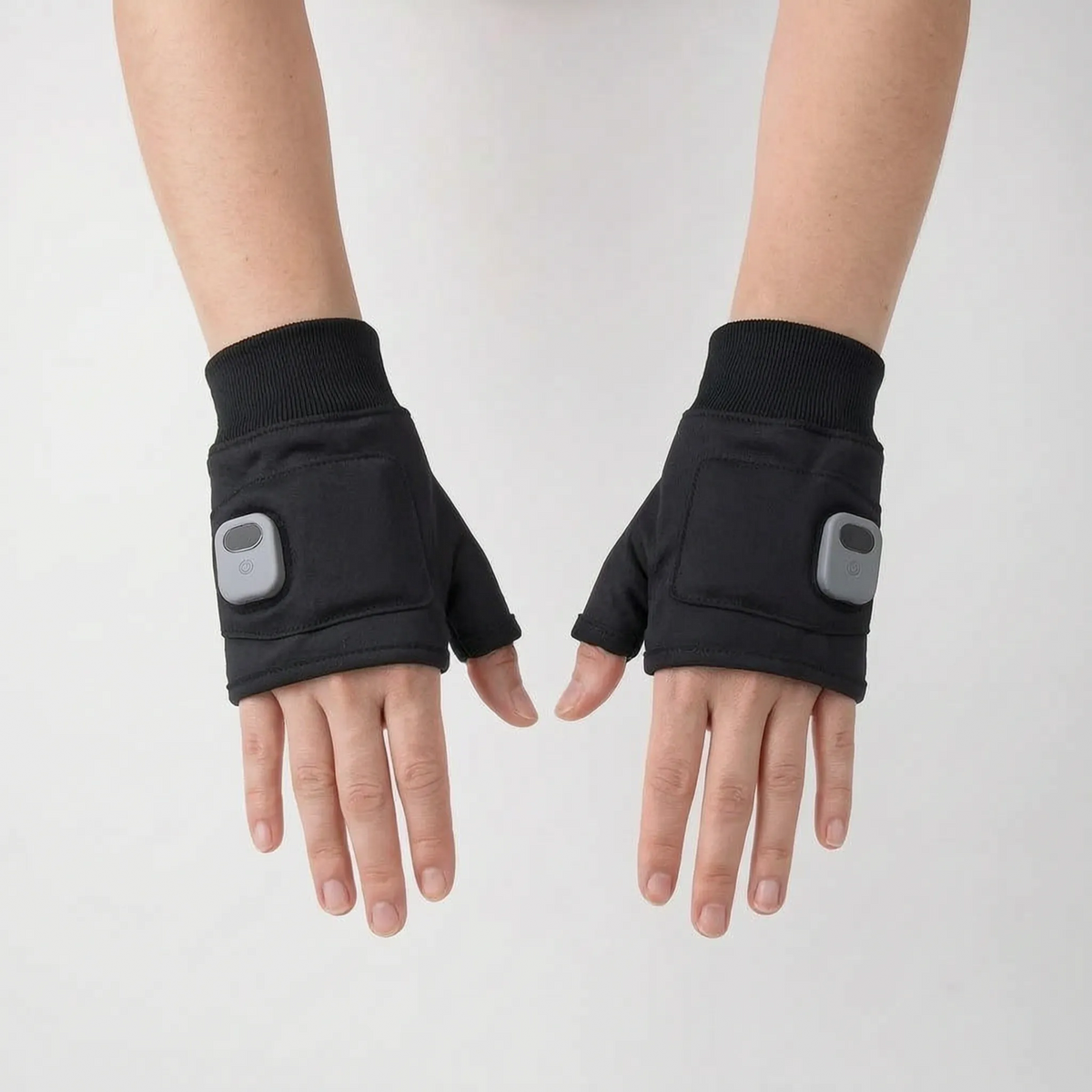 USB Rechargeable Heated Half-Finger Bicycle Gloves
