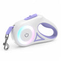 Built-in LED, One-Hand Brake & Lockable Retractable Dog Leash Strap